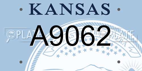 A9062 Kansas License Plate