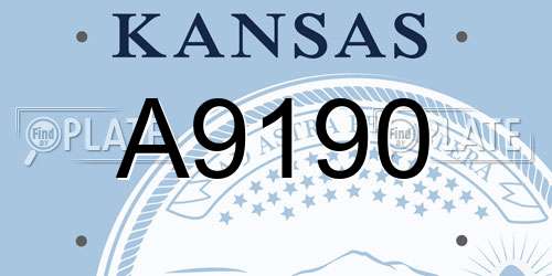A9190 Kansas License Plate