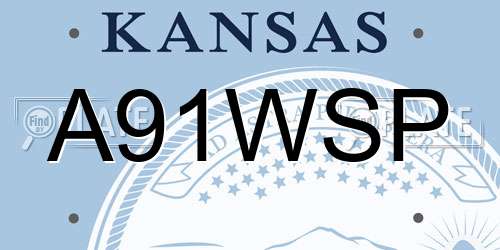A91WSP Kansas License Plate