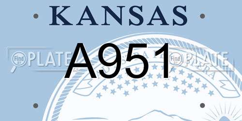 A951 Kansas License Plate