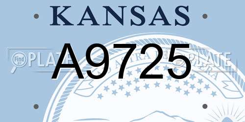 A9725 Kansas License Plate