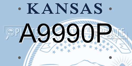 A9990P Kansas License Plate