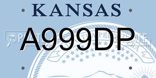 A999DP Kansas License Plate