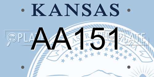AA151 Kansas License Plate