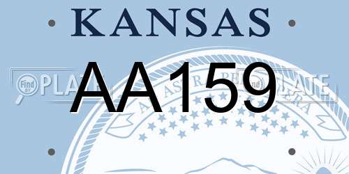 AA159 Kansas License Plate