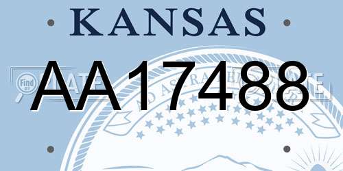 AA17488 Kansas License Plate