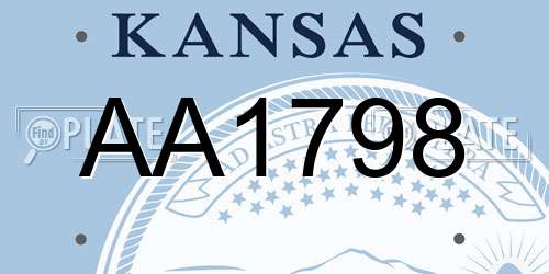 AA1798 Kansas License Plate