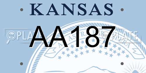 AA187 Kansas License Plate