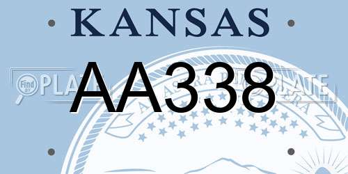 AA338 Kansas License Plate