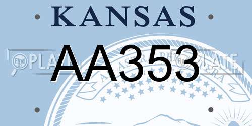AA353 Kansas License Plate