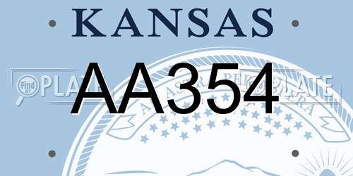 AA354 Kansas License Plate