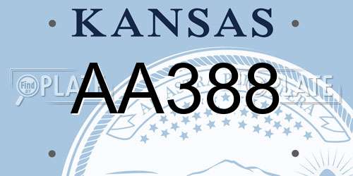 AA388 Kansas License Plate