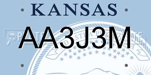 AA3J3M Kansas License Plate