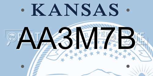 AA3M7B Kansas License Plate