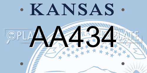 AA434 Kansas License Plate