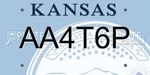 AA4T6P Kansas License Plate