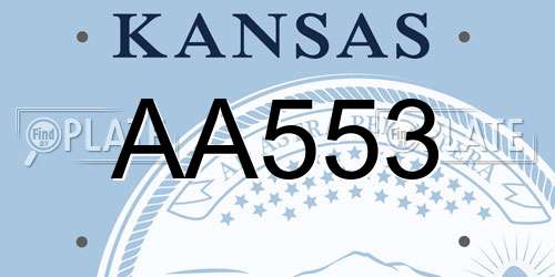 AA553 Kansas License Plate