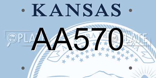 AA570 Kansas License Plate
