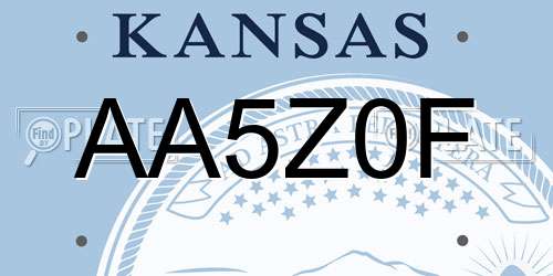 AA5Z0F Kansas License Plate