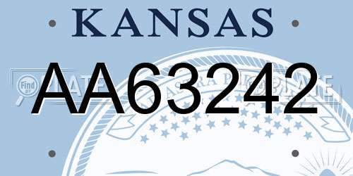AA63242 Kansas License Plate