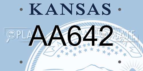 AA642 Kansas License Plate