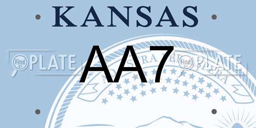 AA7 Kansas License Plate