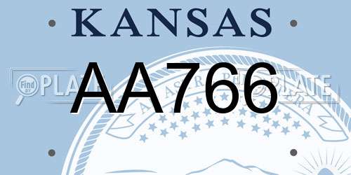 AA766 Kansas License Plate