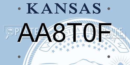 AA8T0F Kansas License Plate
