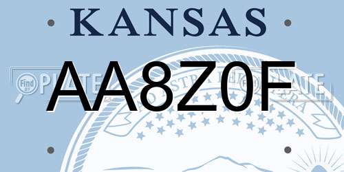 AA8Z0F Kansas License Plate