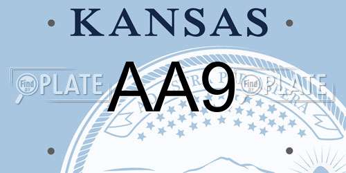 AA9 Kansas License Plate