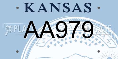 AA979 Kansas License Plate