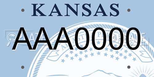 AAA0000 Kansas License Plate