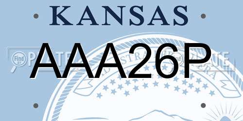 AAA26P Kansas License Plate