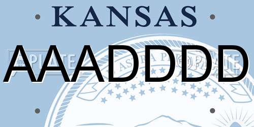 AAADDDD Kansas License Plate