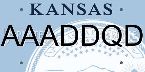 AAADDQD Kansas License Plate