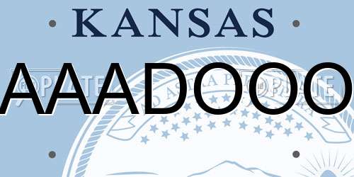 AAADOOO Kansas License Plate