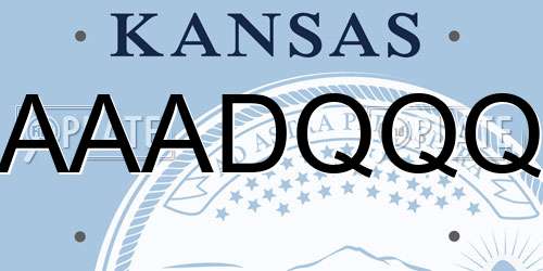 AAADQQQ Kansas License Plate