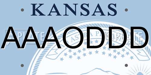 AAAODDD Kansas License Plate