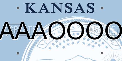 AAAOOOO Kansas License Plate