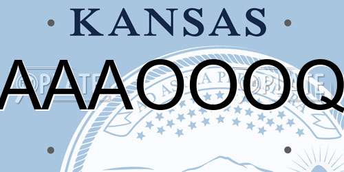 AAAOOOQ Kansas License Plate
