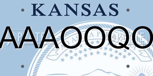 AAAOOQO Kansas License Plate