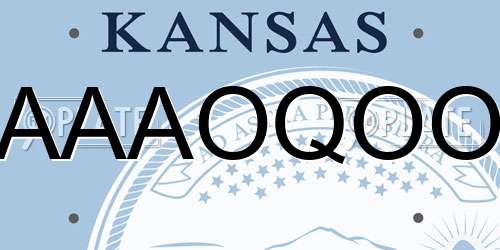 AAAOQOO Kansas License Plate