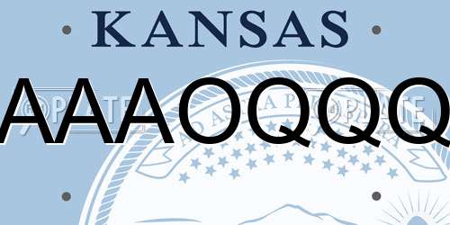 AAAOQQQ Kansas License Plate