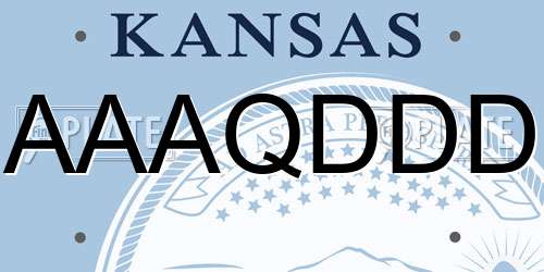 AAAQDDD Kansas License Plate