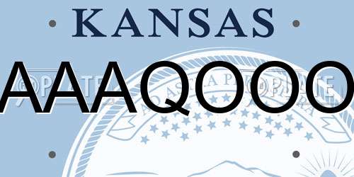 AAAQOOO Kansas License Plate