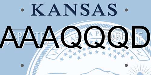AAAQQQD Kansas License Plate