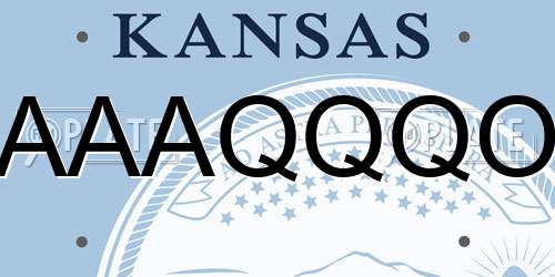 AAAQQQO Kansas License Plate