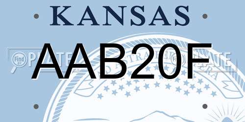 AAB20F Kansas License Plate