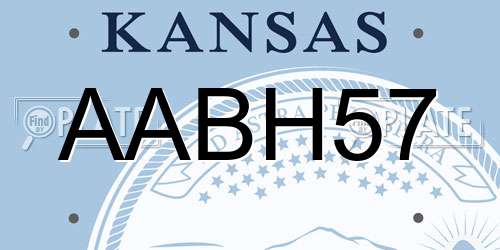 AABH57 Kansas License Plate