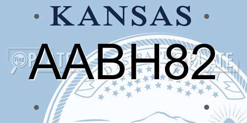 AABH82 Kansas License Plate